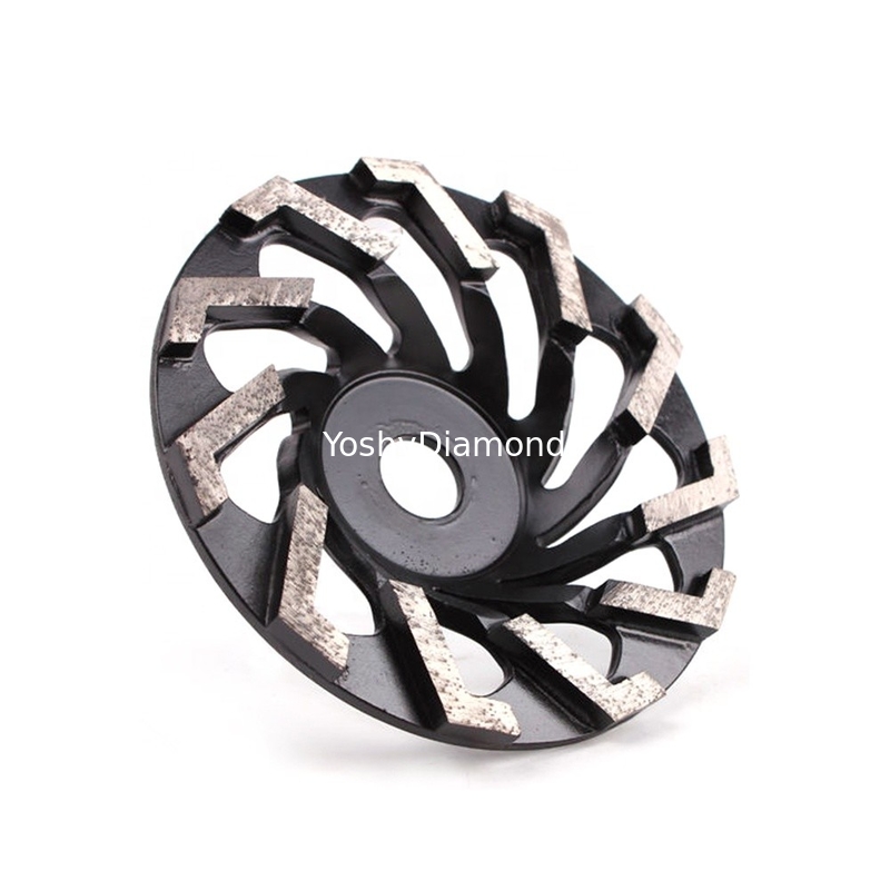 4&quot; Turbo Sector-formado dividido en segmentos 105m m Diamond Grinding Wheel For Different mecanografía del hormigón con base de acero ligera proveedor